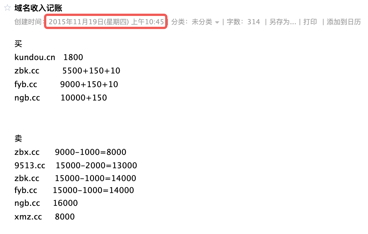 2015年的域名账，恍如隔世-20241017